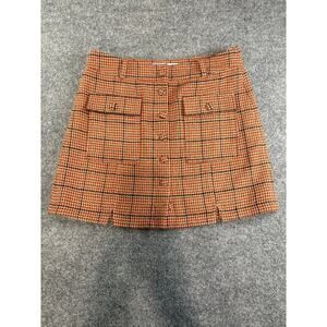 Sam Edelman NWT Cara Plaid button front mini skirt Size 12